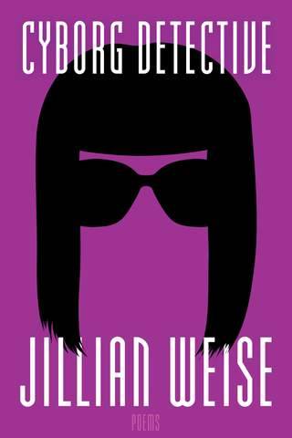 "Cyborg Detective" book cover with purple background and black silhouette of a person with round classes and a blob haircut.